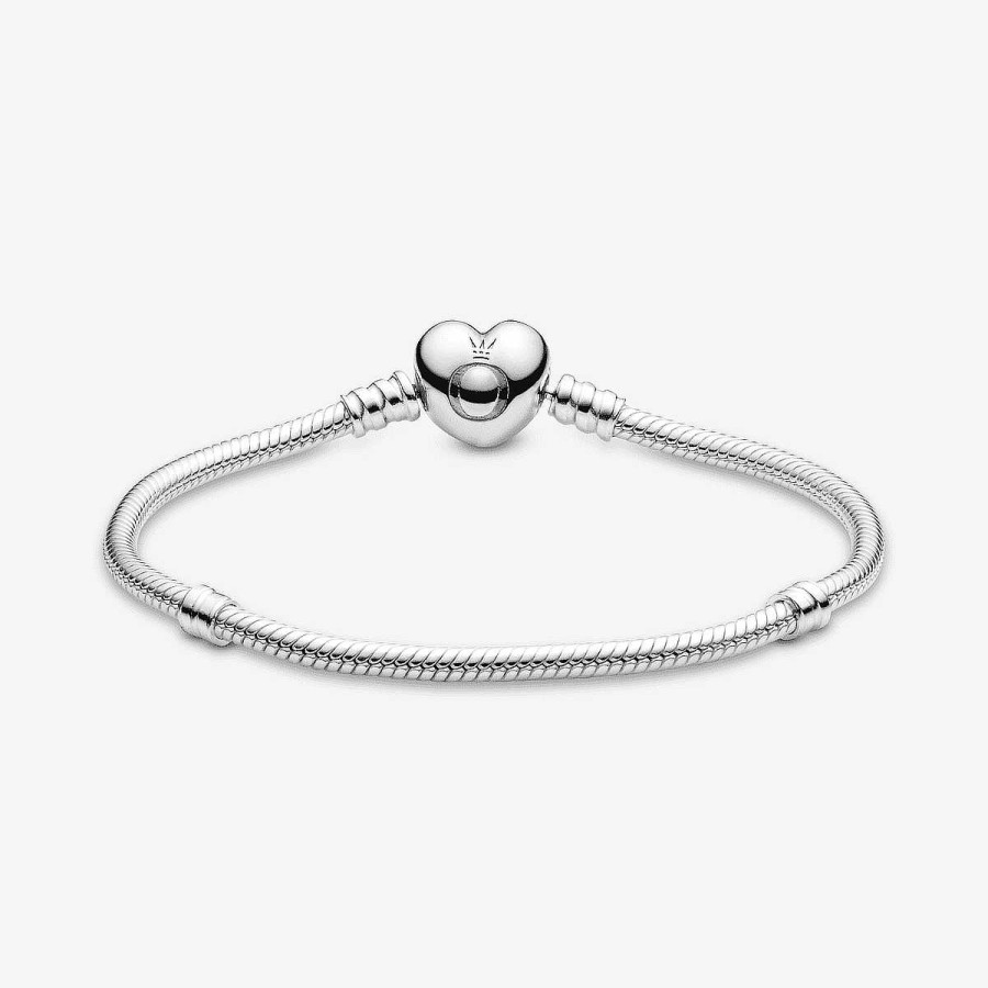 Joyer A Pandora  | Pulsera Pandora Moments Cadena De Serpiente Con Cierre De Coraz N Macizo
