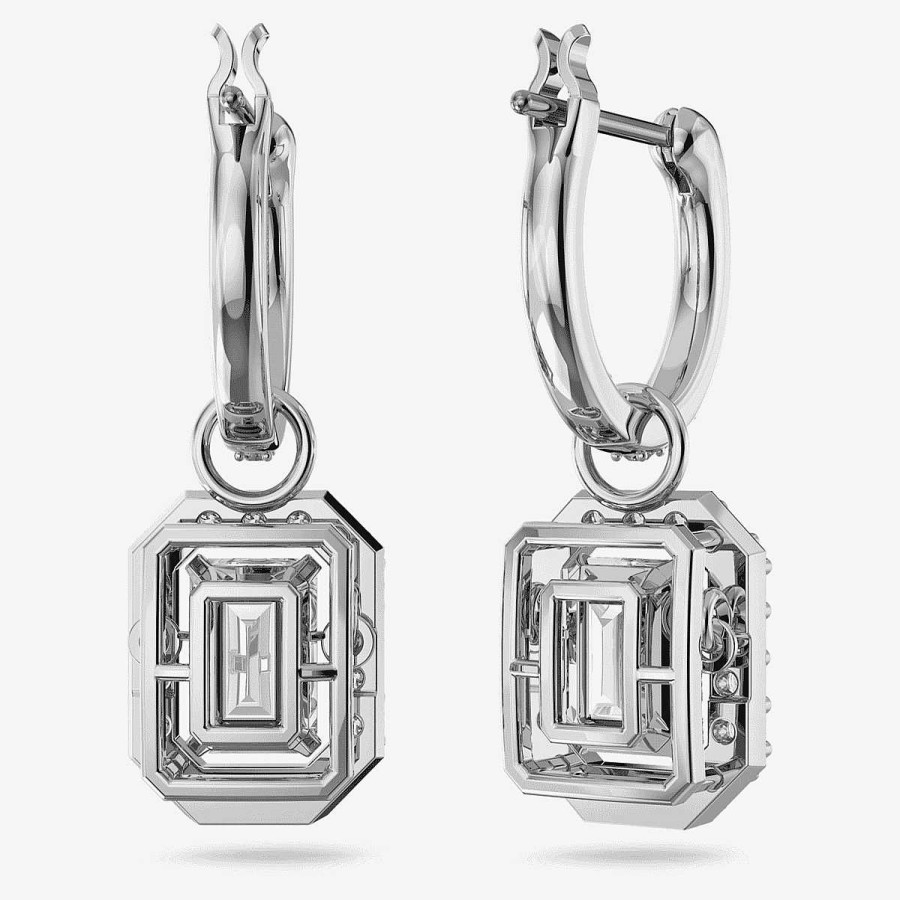 Joyer A Swarovski  | Pendientes Millenia Swarovski Ba Ados En Rodio Con Halo