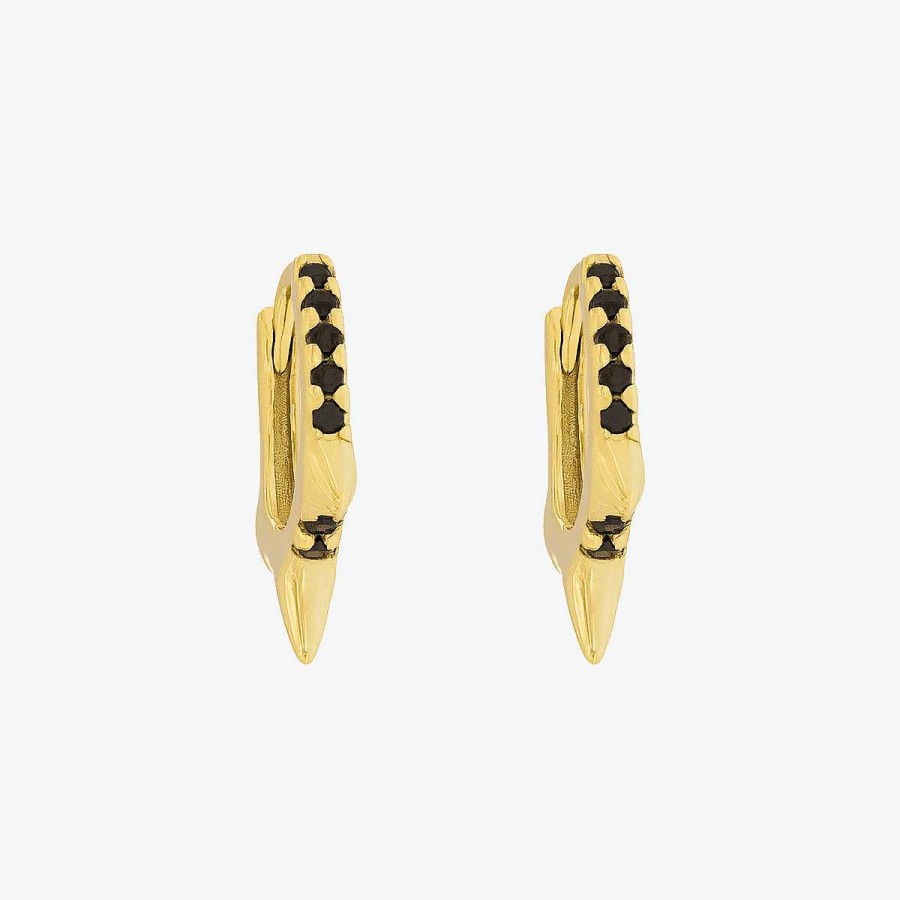 Joyer A B&U  | Aros De Plata Spike, Chapados En Oro