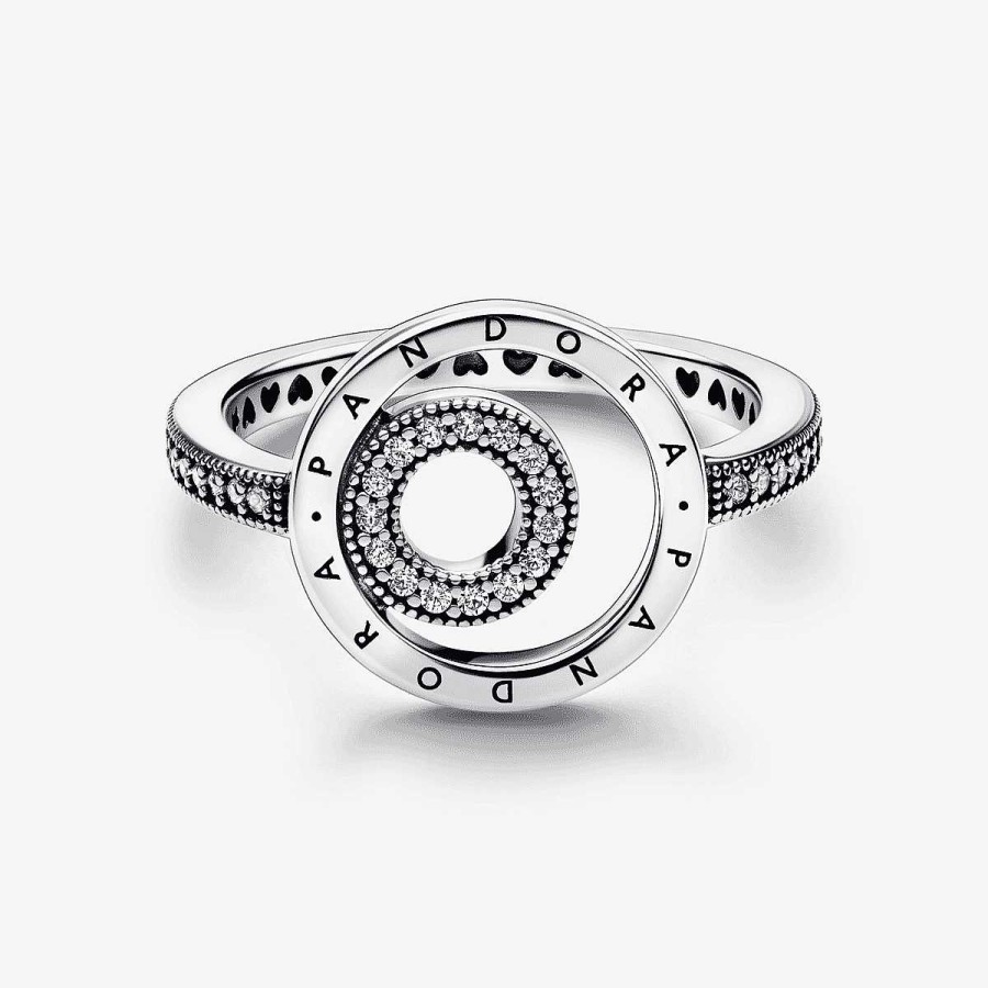 Joyer A Pandora  | Anillo Pandora Signature Logo C Rculos Pav