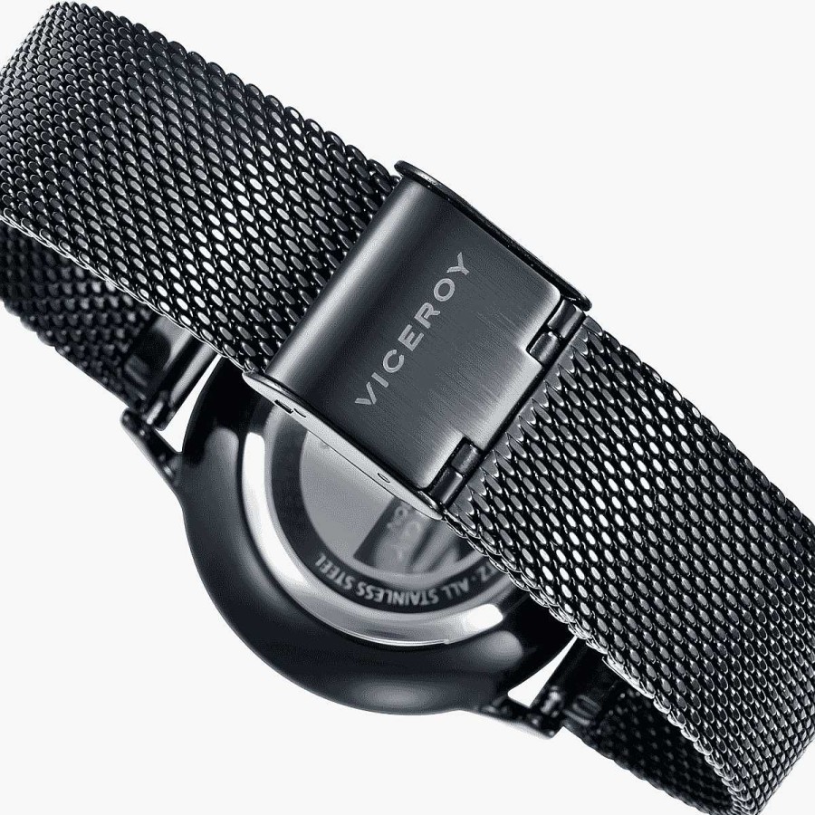 Relojes Viceroy  | Reloj Viceroy Kiss, Brazalete Malla Acero Negro, Esfera Negra