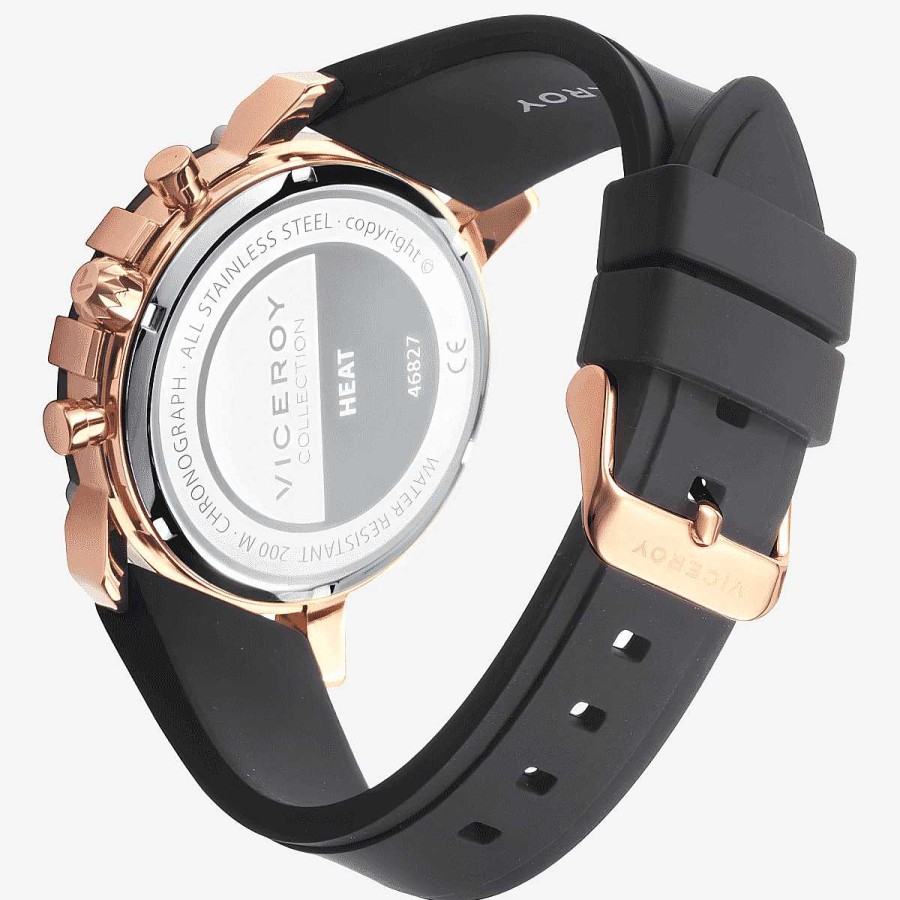 Relojes Viceroy  | Reloj Viceroy Heat, Brazalete Caucho Negro, Esfera Negra