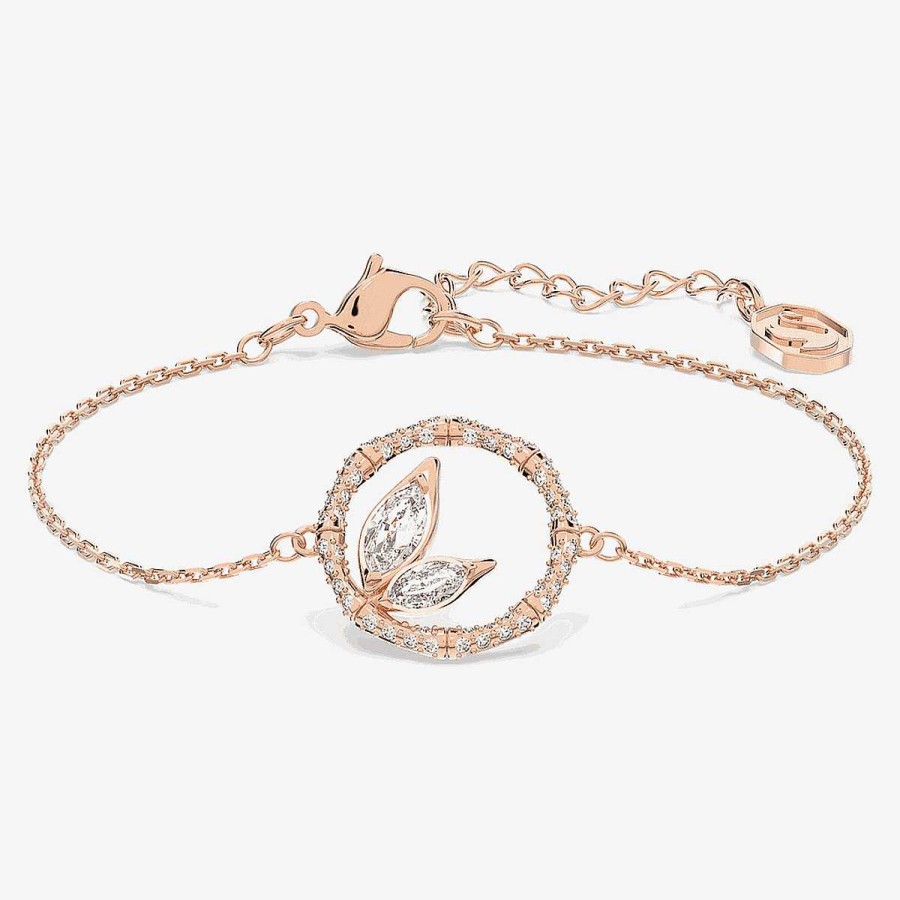 Joyer A Swarovski  | Pulsera Dellium Swarovski Chapada En Oro Rosa