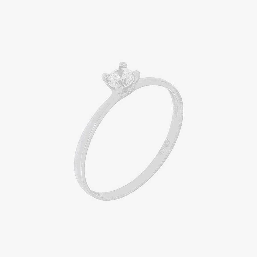 Joyer A Castejón  | Anillo Solitario Circonita Oro Blanco